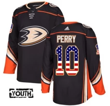 Lasten Anaheim Ducks Corey Perry 10 Pelipaita USA Flag Fashion Musta Authentic
