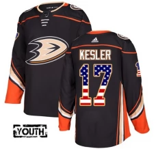 Lasten Anaheim Ducks Ryan Kesler 17 Pelipaita USA Flag Fashion Musta Authentic