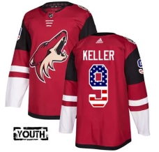 Lasten Arizona Coyotes Clayton Keller 9 Pelipaita USA Flag Fashion Punainen Authentic
