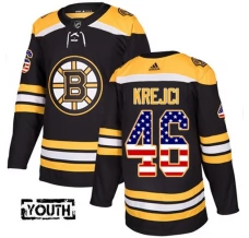 Lasten Boston Bruins David Krejci 46 Pelipaita USA Flag Fashion Musta Authentic
