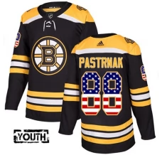Lasten Boston Bruins David Pastrnak 88 Pelipaita USA Flag Fashion Musta Authentic