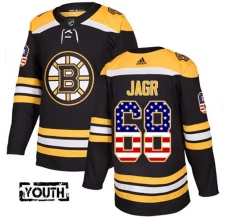 Lasten Boston Bruins Jaromir Jagr 68 Pelipaita USA Flag Fashion Musta Authentic