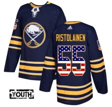 Lasten Buffalo Sabres Rasmus Ristolainen 55 Pelipaita USA Flag Fashion Navy Authentic