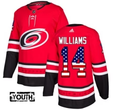 Lasten Carolina Hurricanes Justin Williams 14 Pelipaita USA Flag Fashion Punainen Authentic