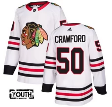 Lasten Chicago Blackhawks Corey Crawford 50 Pelipaita Valkoinen Authentic