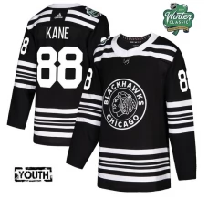 Lasten Chicago Blackhawks Patrick Kane 88 Pelipaita 2019 Winter Classic Patch Musta Authentic