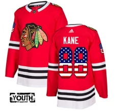 Lasten Chicago Blackhawks Patrick Kane 88 Pelipaita USA Flag Fashion Punainen Authentic
