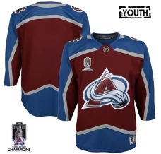 Lasten Colorado Avalanche Blank Pelipaita 2022 Stanley Cup Champions Patch Burgundy Premier Koti