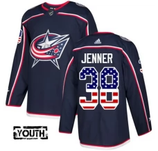 Lasten Columbus Blue Jackets Boone Jenner 38 Pelipaita USA Flag Fashion Navy Authentic