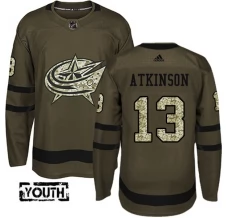 Lasten Columbus Blue Jackets Cam Atkinson 13 Pelipaita Camo Green Authentic