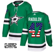 Lasten Dallas Stars Alexander Radulov 47 Pelipaita USA Flag Fashion Kelly Green Authentic