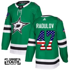 Lasten Dallas Stars Alexander Radulov 47 Pelipaita USA Flag Fashion Kelly Green Authentic