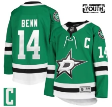 Lasten Dallas Stars Jamie Benn 14 Pelipaita Captain Patch Vihreä Premier Koti