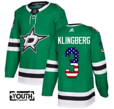 Lasten Dallas Stars John Klingberg 3 Pelipaita USA Flag Fashion Kelly Green Authentic
