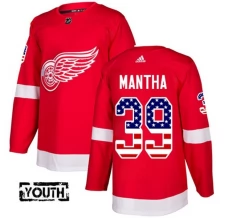 Lasten Detroit Red Wings Anthony Mantha 39 Pelipaita USA Flag Fashion Punainen Authentic