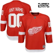 Lasten Detroit Red Wings Custom Pelipaita Punainen Premier Koti
