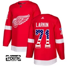 Lasten Detroit Red Wings Dylan Larkin 71 Pelipaita USA Flag Fashion Punainen Authentic