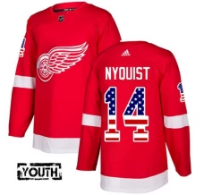 Lasten Detroit Red Wings Gustav Nyquist 14 Pelipaita USA Flag Fashion Punainen Authentic