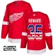 Lasten Detroit Red Wings Jimmy Howard 35 Pelipaita USA Flag Fashion Punainen Authentic