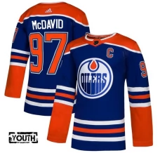 Lasten Edmonton Oilers Connor McDavid 97 Pelipaita 2018-19 Captain Patch Royal Authentic