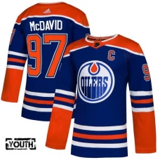 Lasten Edmonton Oilers Connor McDavid 97 Pelipaita 2018-19 Captain Patch Royal Authentic