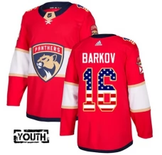 Lasten Florida Panthers Aleksander Barkov 16 Pelipaita USA Flag Fashion Punainen Authentic