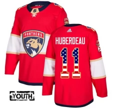 Lasten Florida Panthers Jonathan Huberdeau 11 Pelipaita USA Flag Fashion Punainen Authentic