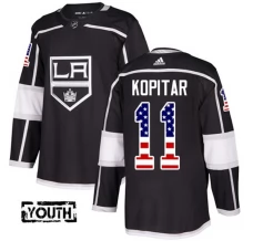 Lasten Los Angeles Kings Anze Kopitar 11 Pelipaita USA Flag Fashion Musta Authentic