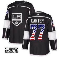 Lasten Los Angeles Kings Jeff Carter 77 Pelipaita USA Flag Fashion Musta Authentic