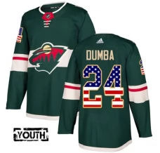 Lasten Minnesota Wild Matt Dumba 24 Pelipaita USA Flag Fashion Vihreä Authentic