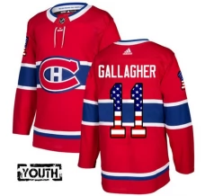 Lasten Montreal Canadiens Brendan Gallagher 11 Pelipaita USA Flag Fashion Punainen Authentic