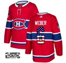 Lasten Montreal Canadiens Shea Weber 6 Pelipaita USA Flag Fashion Punainen Authentic