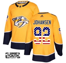 Lasten Nashville Predators Ryan Johansen 92 Pelipaita USA Flag Fashion Kulta Authentic