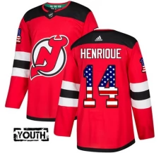 Lasten New Jersey Devils Adam Henrique 14 Pelipaita USA Flag Fashion Punainen Authentic