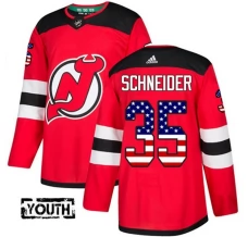 Lasten New Jersey Devils Cory Schneider 35 Pelipaita USA Flag Fashion Punainen Authentic