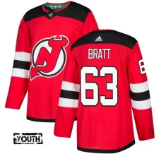 Lasten New Jersey Devils Jesper Bratt 63 Pelipaita Punainen Authentic