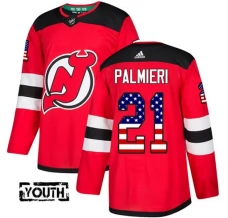 Lasten New Jersey Devils Kyle Palmieri 21 Pelipaita USA Flag Fashion Punainen Authentic