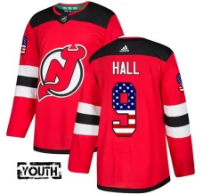 Lasten New Jersey Devils Taylor Hall 9 Pelipaita USA Flag Fashion Punainen Authentic