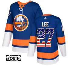 Lasten New York Islanders Anders Lee 27 Pelipaita USA Flag Fashion Sininen Authentic