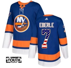 Lasten New York Islanders Jordan Eberle 7 Pelipaita USA Flag Fashion Sininen Authentic