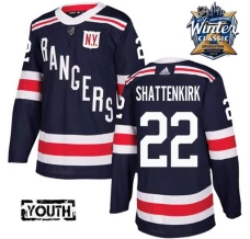 Lasten New York Rangers Kevin Shattenkirk 22 Pelipaita 2018 Winter Classic Patch Navy Authentic