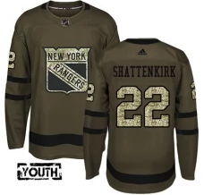 Lasten New York Rangers Kevin Shattenkirk 22 Pelipaita Camo Green Authentic