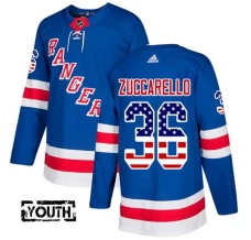 Lasten New York Rangers Mats Zuccarello 36 Pelipaita USA Flag Fashion Sininen Authentic