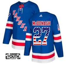 Lasten New York Rangers Ryan McDonagh 27 Pelipaita USA Flag Fashion Sininen Authentic