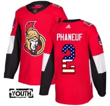 Lasten Ottawa Senators Dion Phaneuf 2 Pelipaita USA Flag Fashion Punainen Authentic