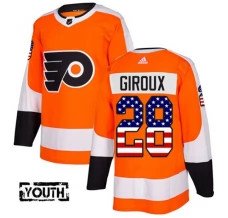 Lasten Philadelphia Flyers Claude Giroux 28 Pelipaita USA Flag Fashion Oranssi Authentic