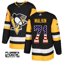 Lasten Pittsburgh Penguins Evgeni Malkin 71 Pelipaita USA Flag Fashion Musta Authentic