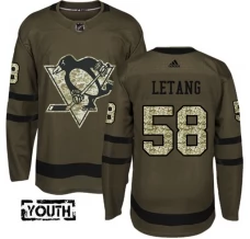 Lasten Pittsburgh Penguins Kris Letang 58 Pelipaita Camo Green Authentic