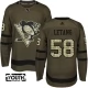 Lasten Pittsburgh Penguins Kris Letang 58 Pelipaita Camo Green Authentic