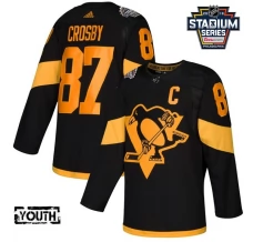 Lasten Pittsburgh Penguins Sidney Crosby 87 Pelipaita 2019 Stadium Series Patch Musta Authentic